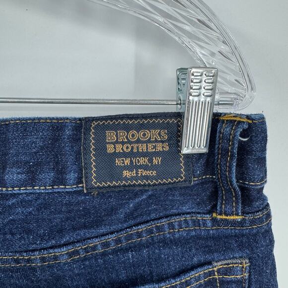 Brooks Brothers 116 Slim Fit Jeans 36x32 Dark Wash Preppy Classic Red Fleece - Picture 4 of 7